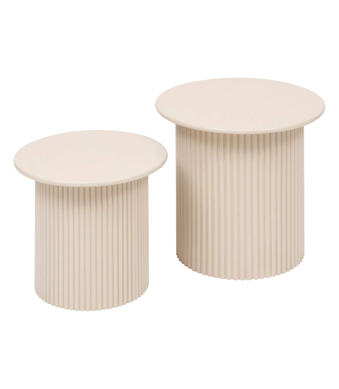 Ensemble de 2 tables à café en bois EINO - Beige-1