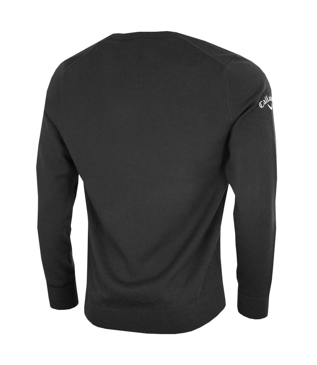 Callaway Mens Ribbed V Neck Merino Sweater (Black Onyx) - UTRW6253