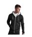 Mens Polyester Sport Full Zip Hoodie Jet Black Arctic White Awdis-1
