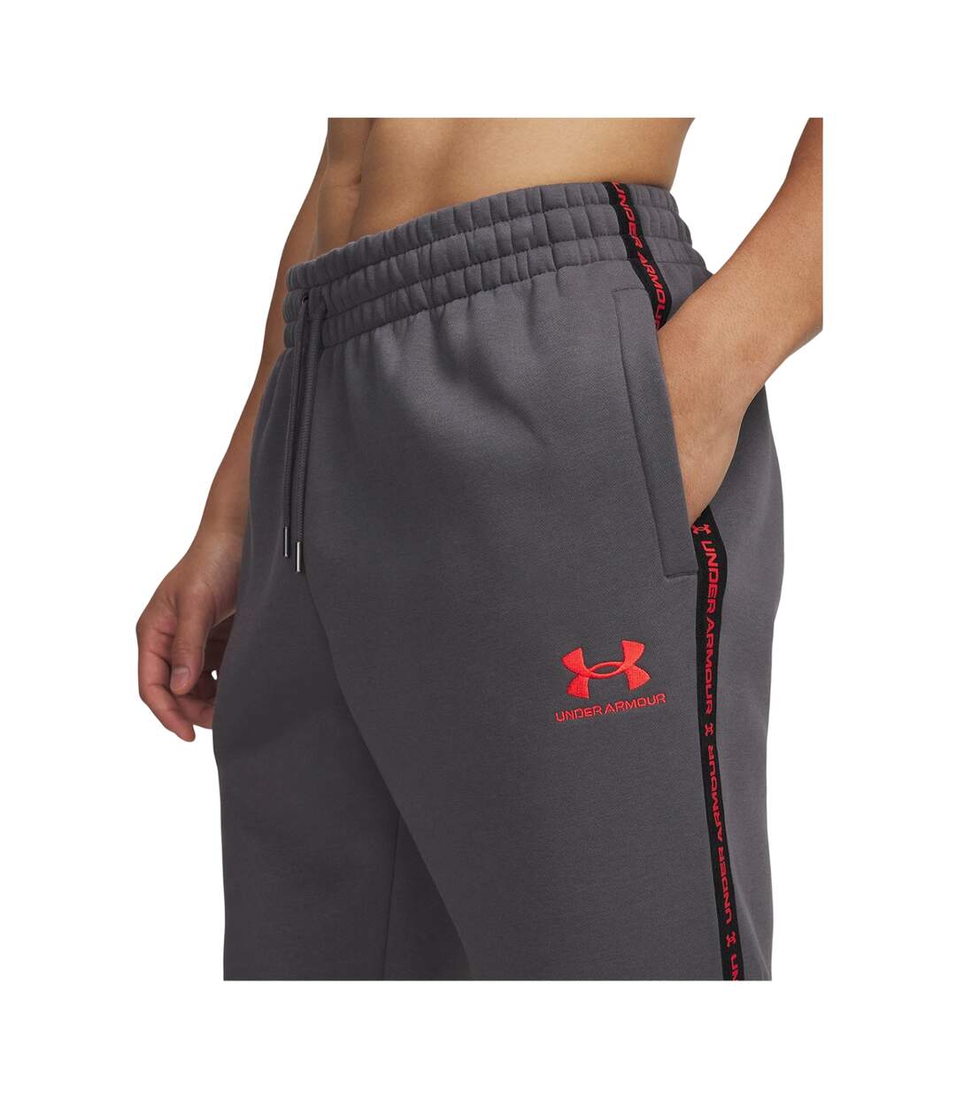 Mens Icon Fleece Tapered Joggers Castle Rock Red Under Armour-3