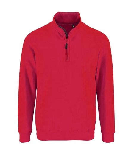 SOLS Mens Stan Contrast Zip Neck Sweatshirt (Red)