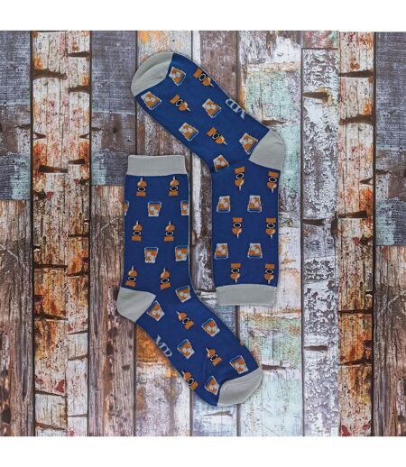 1 Pack Mens Novelty Navy Whiskey Bamboo Socks