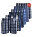 Pack Of 6  Mens Daxhe Checked Woven Boxer Shorts  Blue Kandor-2