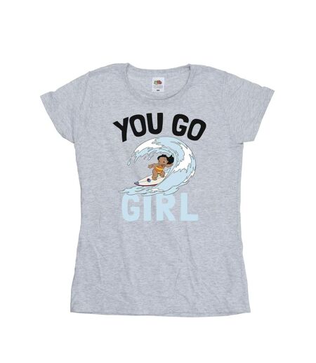 Disney T-shirt en coton Femmes/Ladies Lilo And Stitch You Go Girl (Gris sportif) - UTBI25543