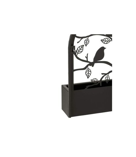 Jardinière Murale en Métal Oiseaux 41cm Noir