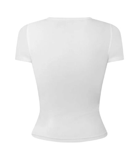 Womens/ladies T-ele Cropped Fitted T-shirt White Diesel