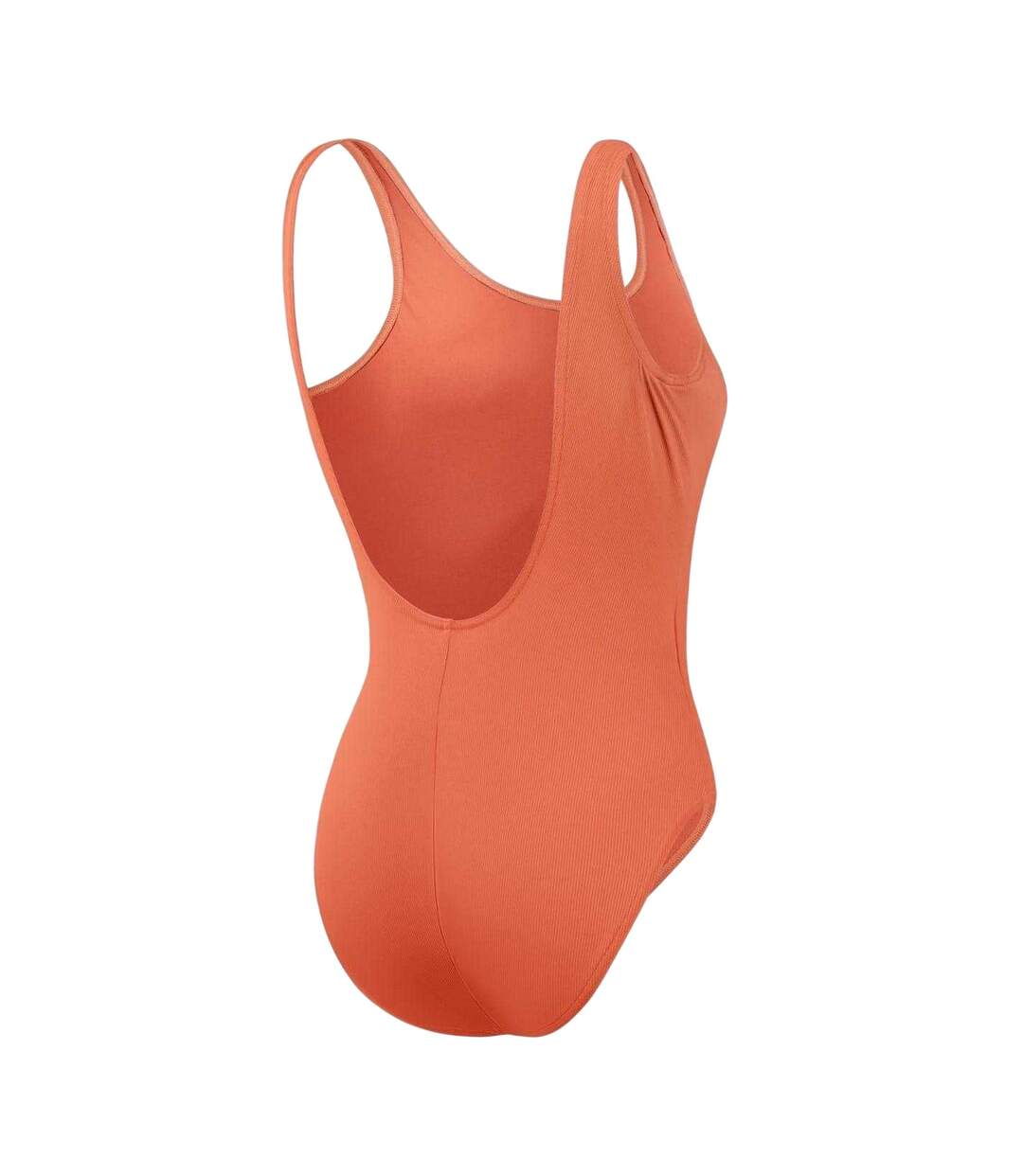 Womens/ladies Ribbed One Piece Swimsuit Brown Orange Speedo-2