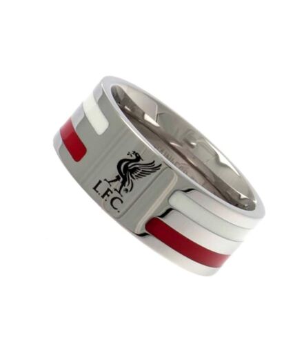 Liverpool FC Colour Stripe Ring (Silver/Red/White) (Large) - UTTA1672