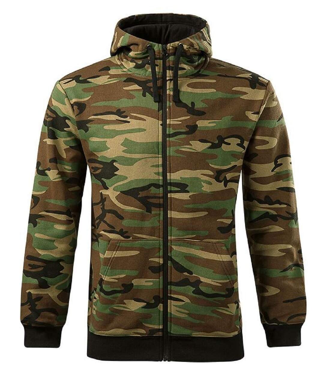 Sweat à capuche zip intégral - Homme - MFC19 - marron brun camo