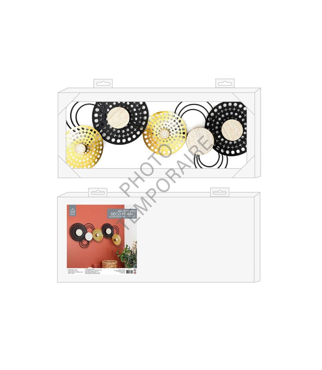 Décoration Murale en Métal Mirage 63cm Noir & Doré-4