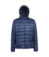 2786 Mens Box Quilt Hooded Zip Up Jacket (Navy)
