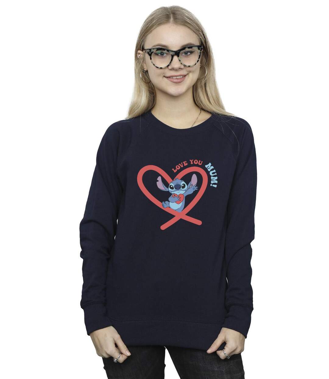 Disney Sweatshirt Love You Mum Lilo & Stitch Womens/Ladies (Bleu marine) - UTBI22734-2