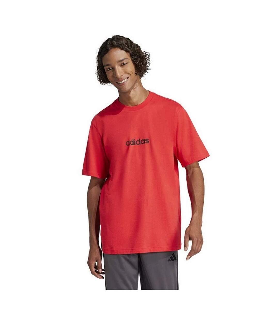 T-shirt Linear Homme Rouge Adidas-2