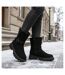 OZABI Bottines Fourrées Femme Suédine Zip et Sangle Semelle Crantée-2