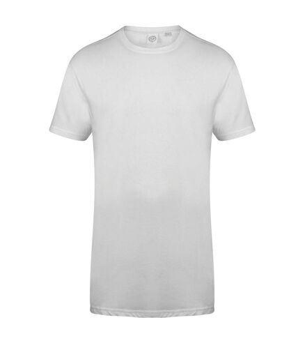 SF Men Mens Dipped Hem Longline T-Shirt (White)