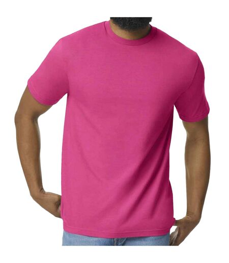 Mens midweight soft touch t-shirt heliconia Gildan