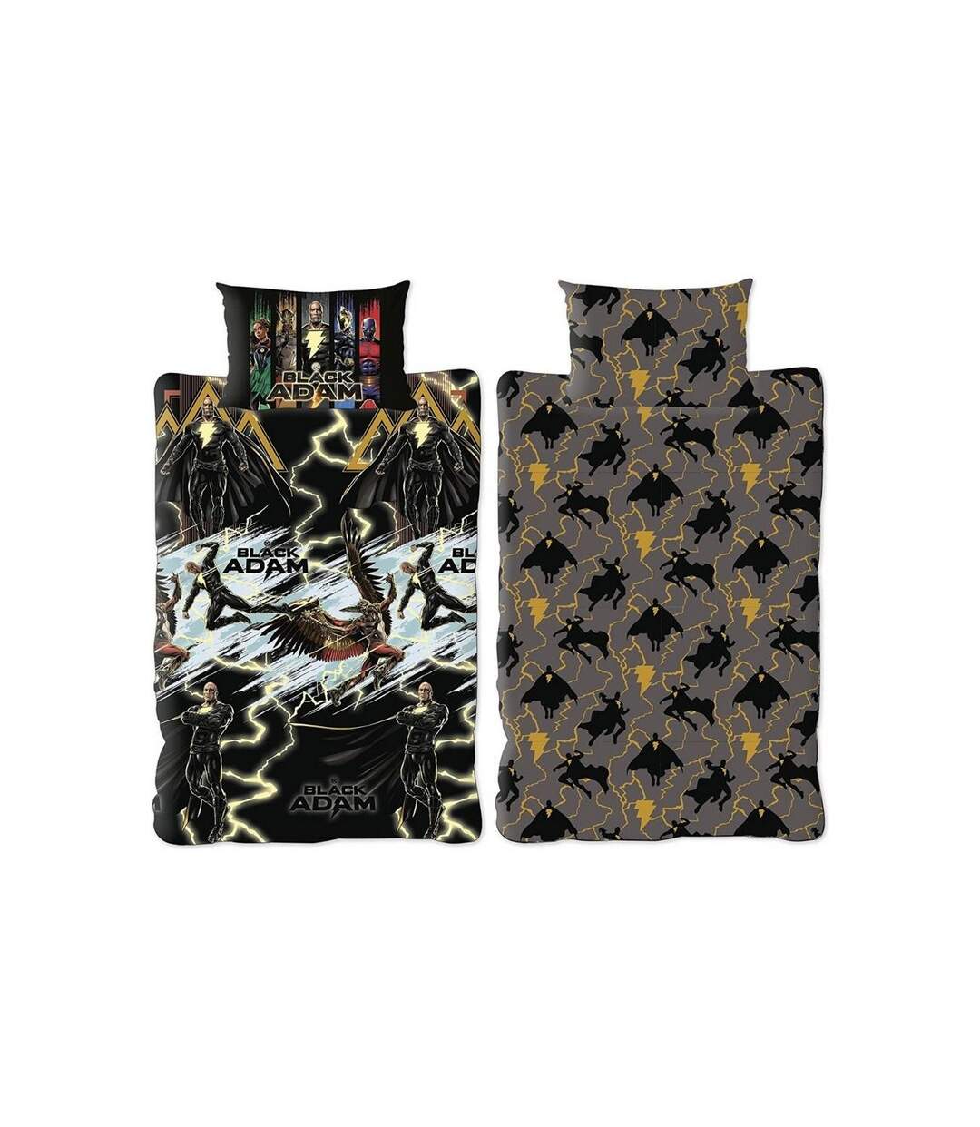 Duvet cover set black/yellow/grey Black Adam-1