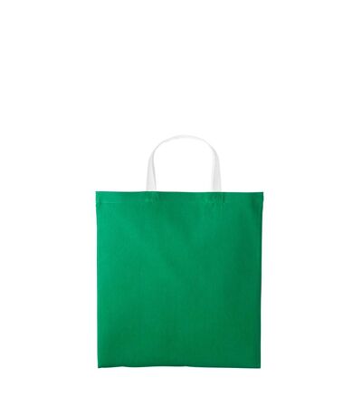 Varsity Cotton Shopper Short Handle Tote One Size Kelly Green White Nutshell