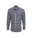Premier Mens Mulligan Check Shirt à manches longues (Blanc / bleu marine) - UTPC3101