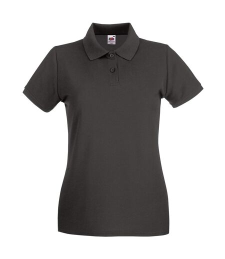 Womens/ladies premium polo shirt light graphite Fruit of the Loom