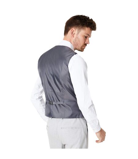 Mens heathered slim wedding waistcoat grey Burton