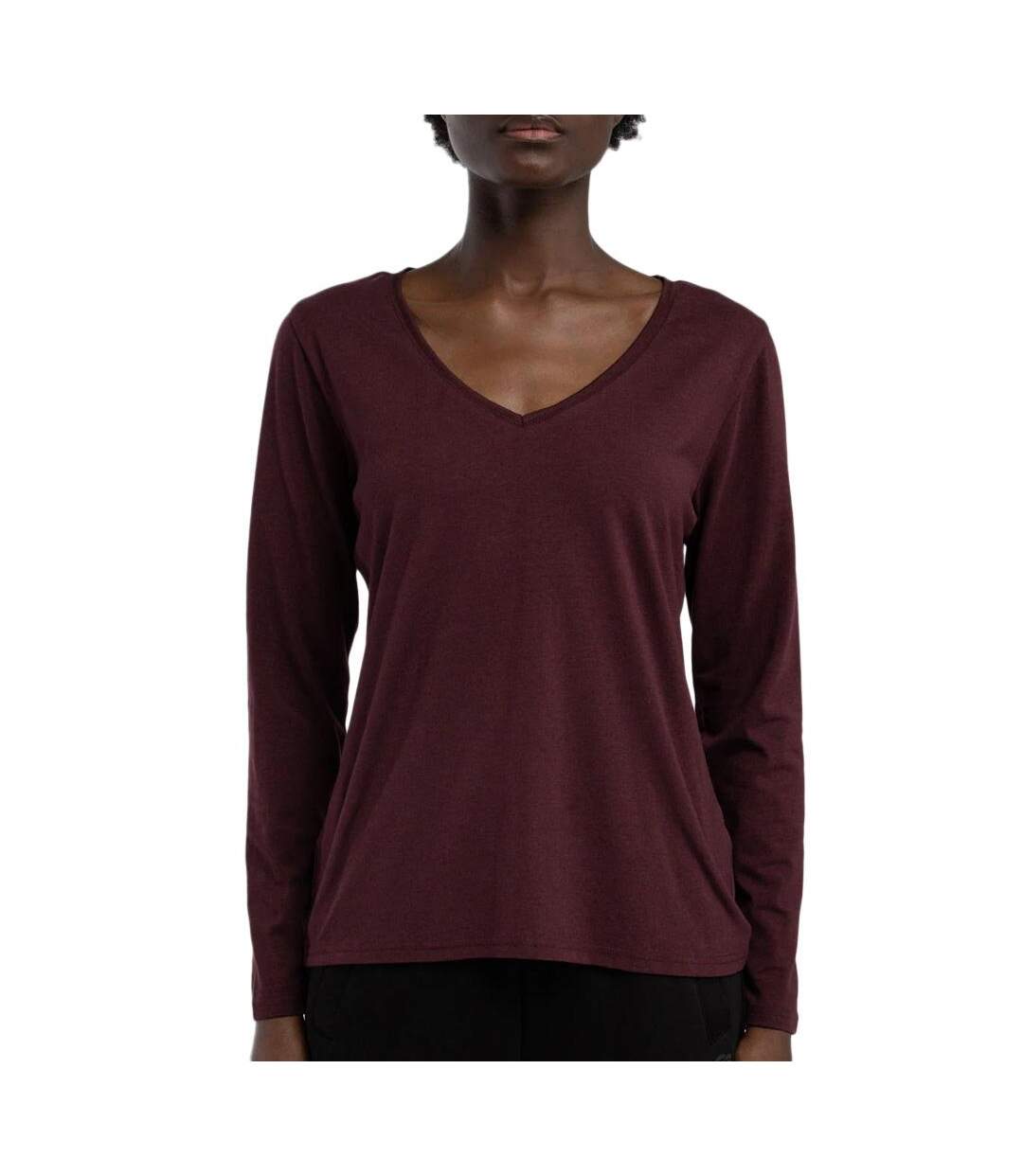 T-shirt bordeaux femme teddy smith mianas - l-1