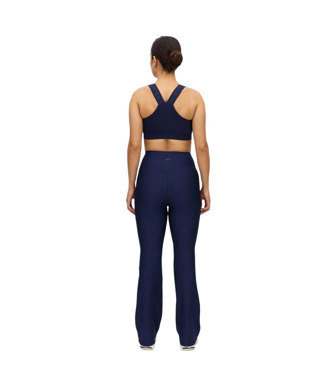 Womens/ladies Performance Flared Gym Leggings Indigo Rohnisch-3