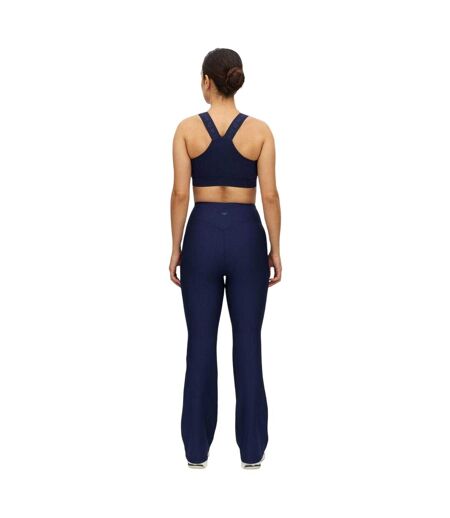 Womens/ladies Performance Flared Gym Leggings Indigo Rohnisch