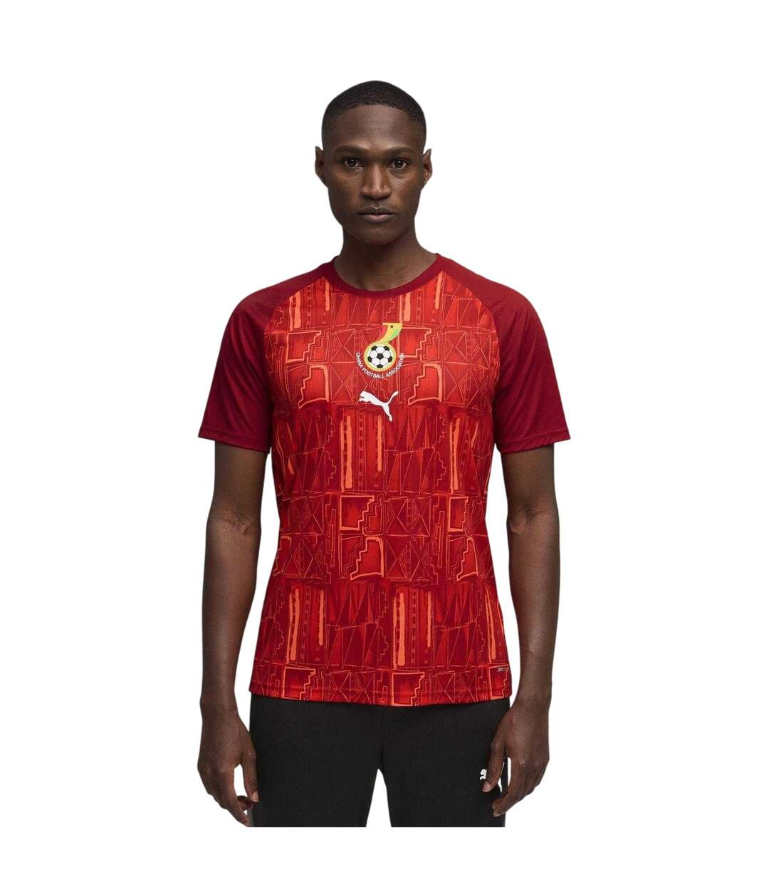 Mens World Cup 2026 Ghana Crew Neck Short-sleeved Football Shirt Red Green Puma-2