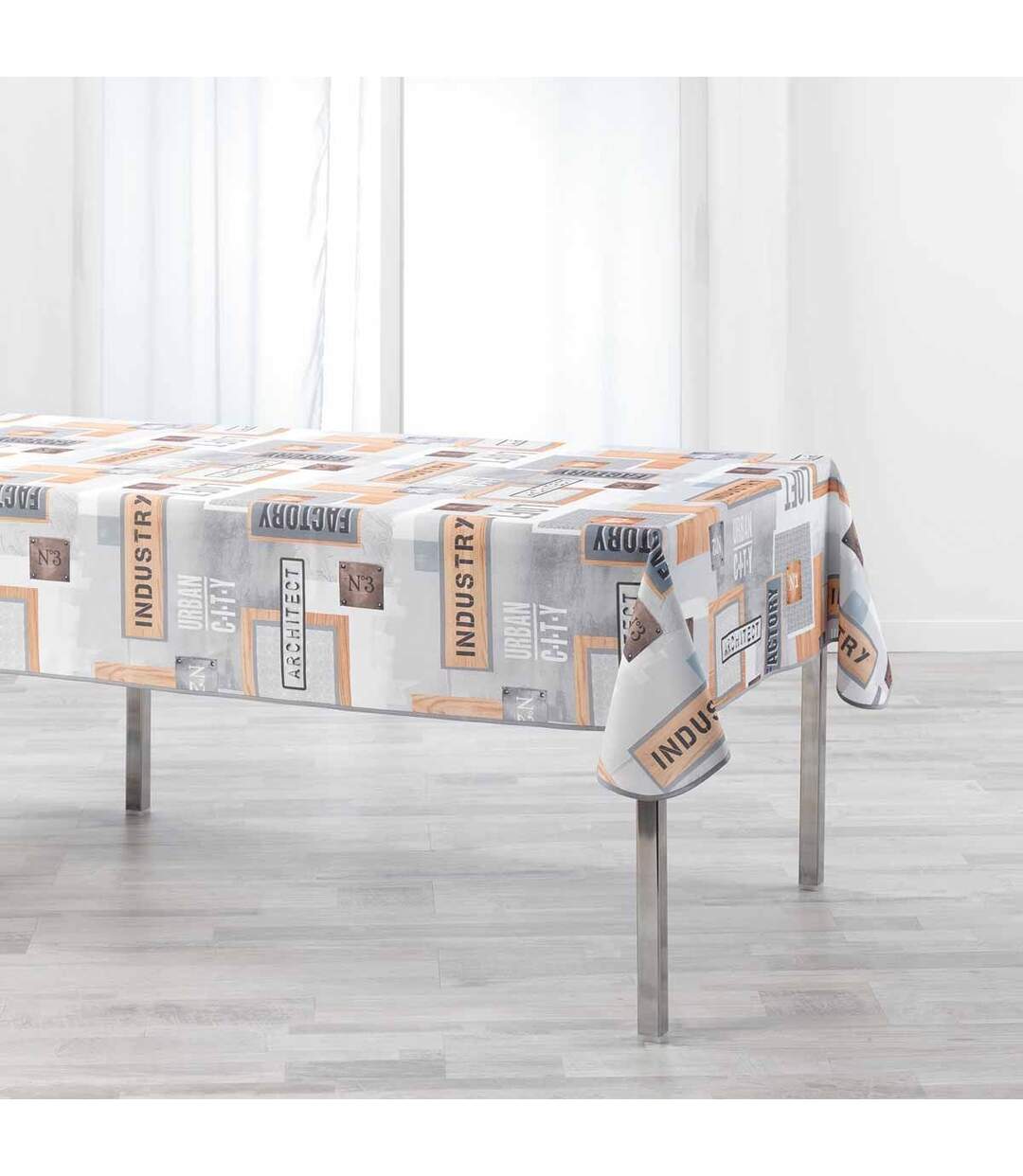 Nappe Imprimée Loft Urbain 150x240cm Gris-1