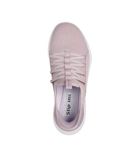 Womens/ladies Sport Ballet Chic Relaxed Fit Trainers Light Mauve Skechers