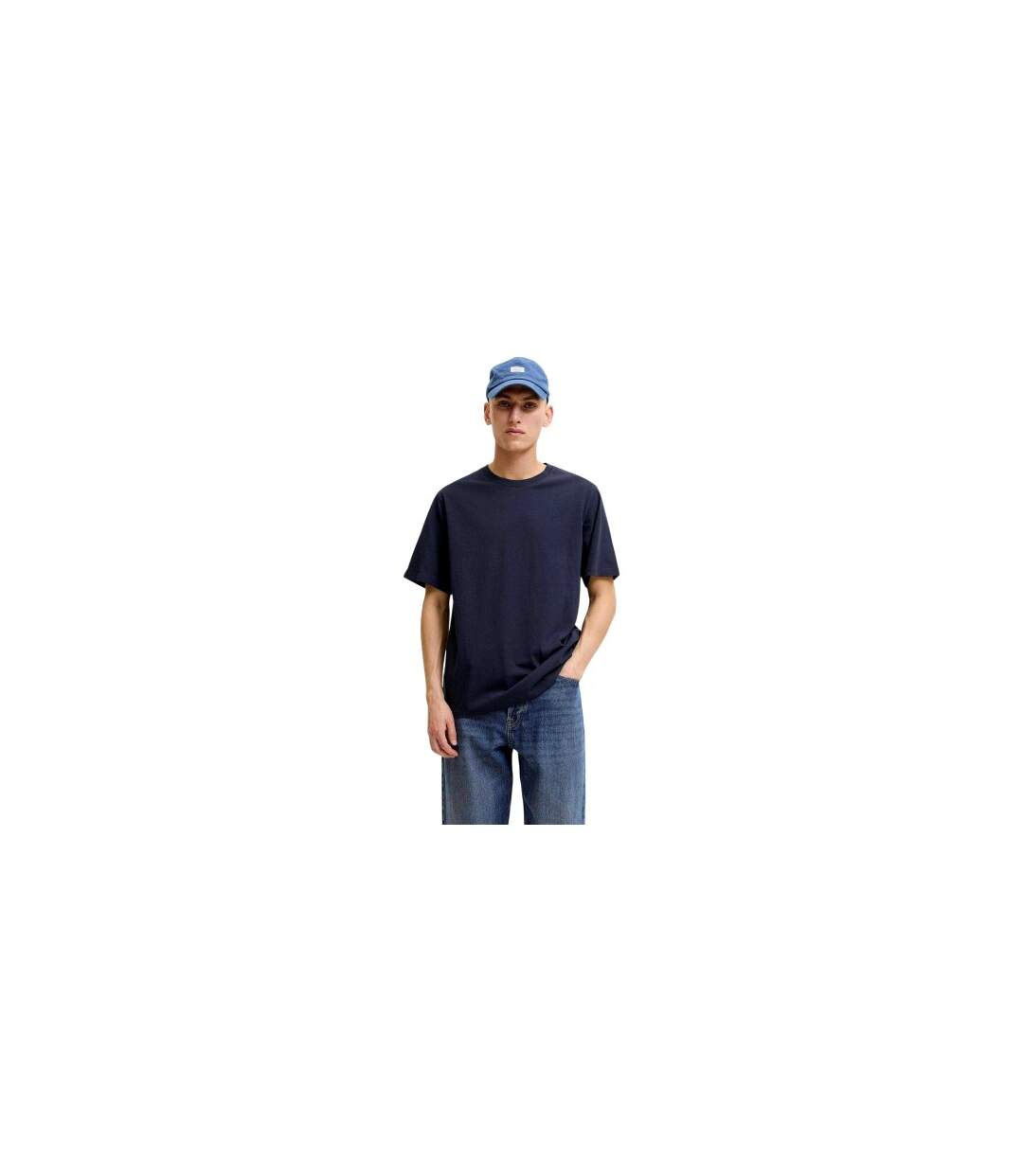 T-shirt Motif/style Uni Basic Homme Bleu Marine Foncé Jack And Jones-1