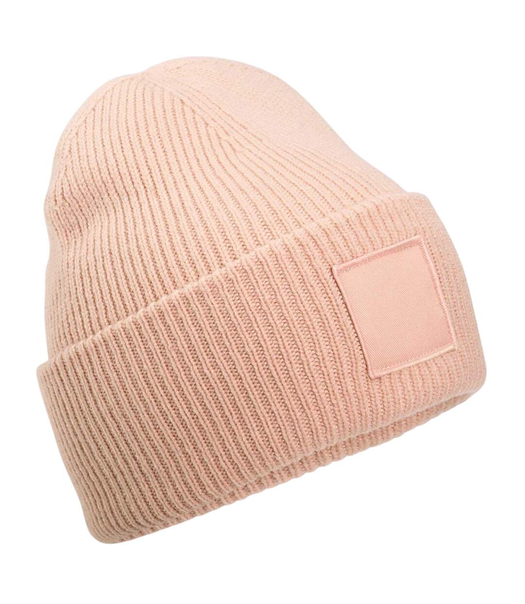 Unisex Adult Tonal Patch Cuffed Beanie Peach Beechfield-2
