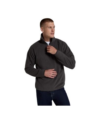 Mens Stockholm Half Zip Fleece Top Dark Grey Animal