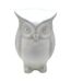 Statue Déco en Céramique Jolie Chouette 15cm Blanc-1