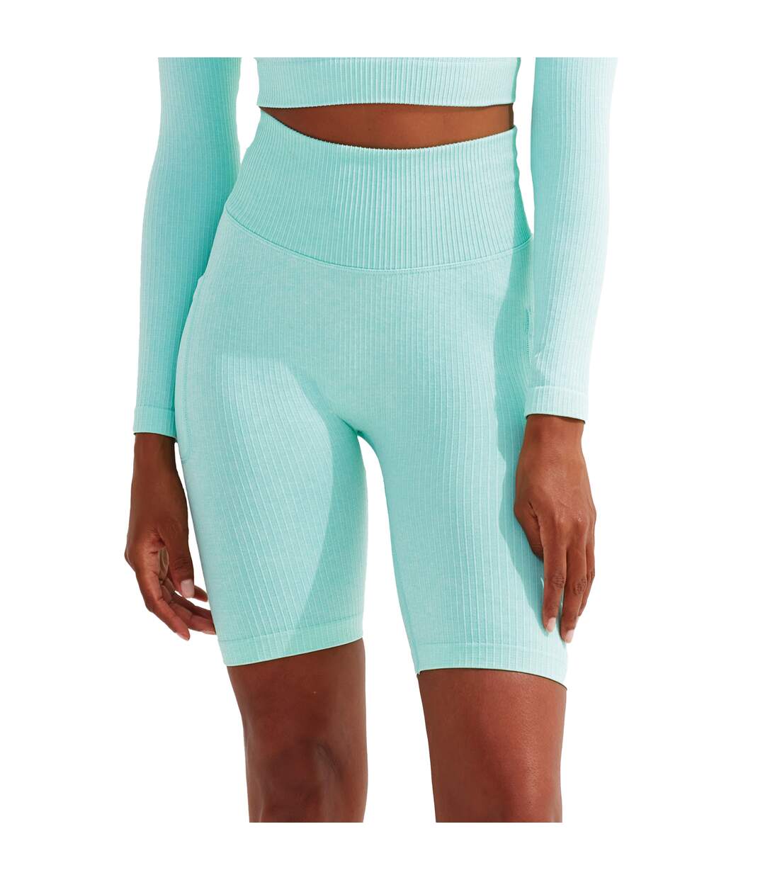 Cuissard de cyclisme femme vert pâle TriDri-2