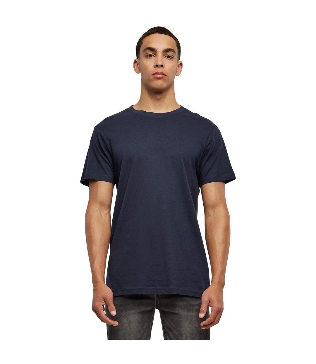 T-shirt Basique À Col Rond Pour Hommes Marine Build Your Brand-1