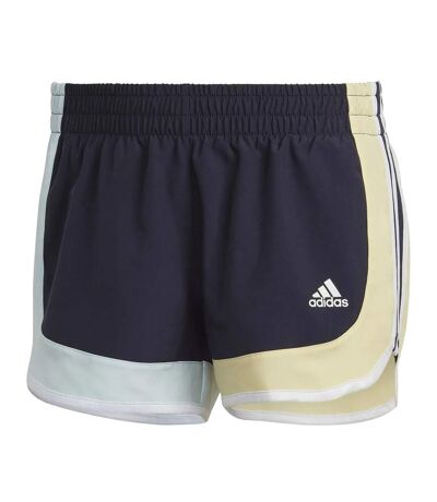 Womens/ladies marathon 20 colour block running shorts navy Adidas