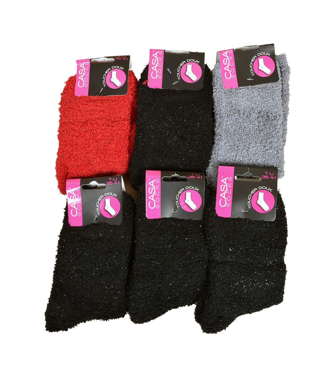 Chaussettes pour Femme Casa Socks Toucher Doux Pack de 6 Paires Toucher Doux-2