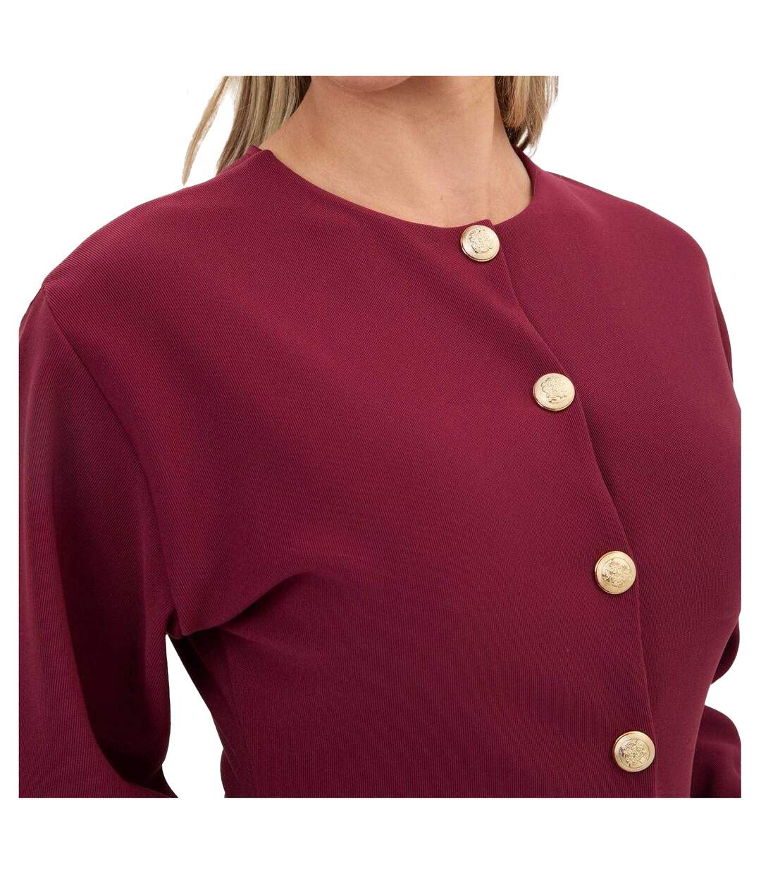 Womens/ladies Ribbed Buttoned Slim Cardigan Burgundy I Saw It First-4