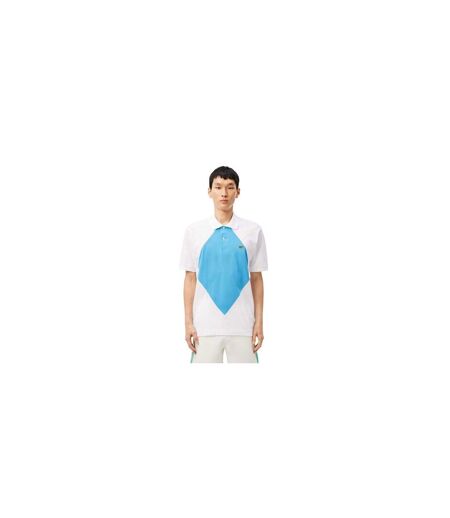 Mens L.12.12 Argyle Short-sleeved Polo Shirt White Blue Lacoste
