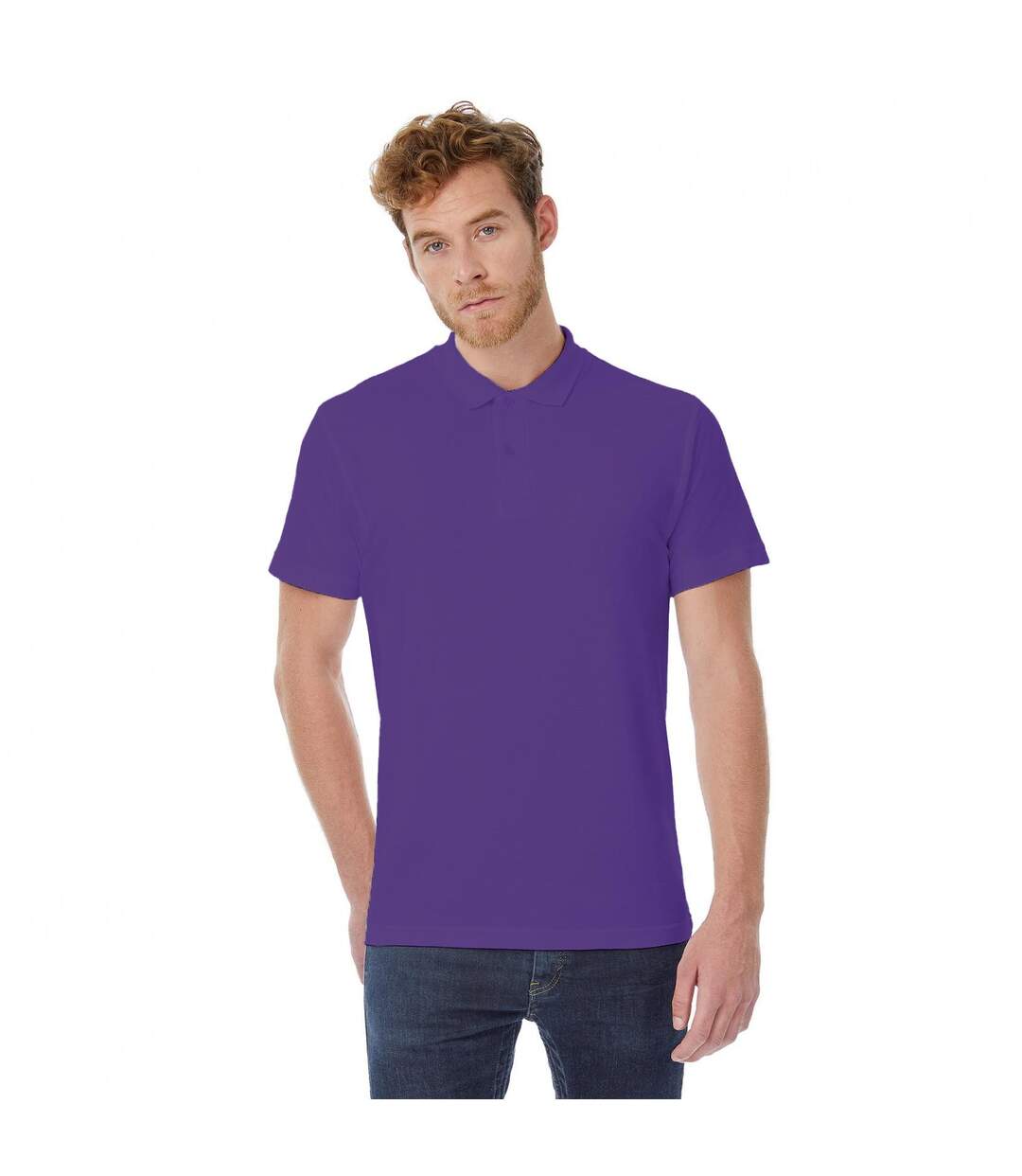 B&c Id.001 Polo À Manches Courtes Pour Hommes Violet B And C-1