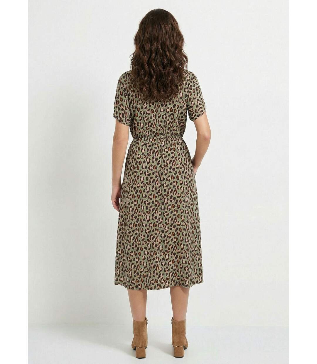 Robe longue cache-coeur motif léopard-2