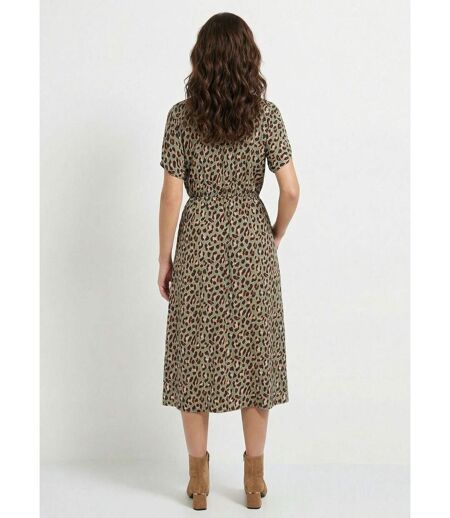 Robe longue cache-coeur motif léopard