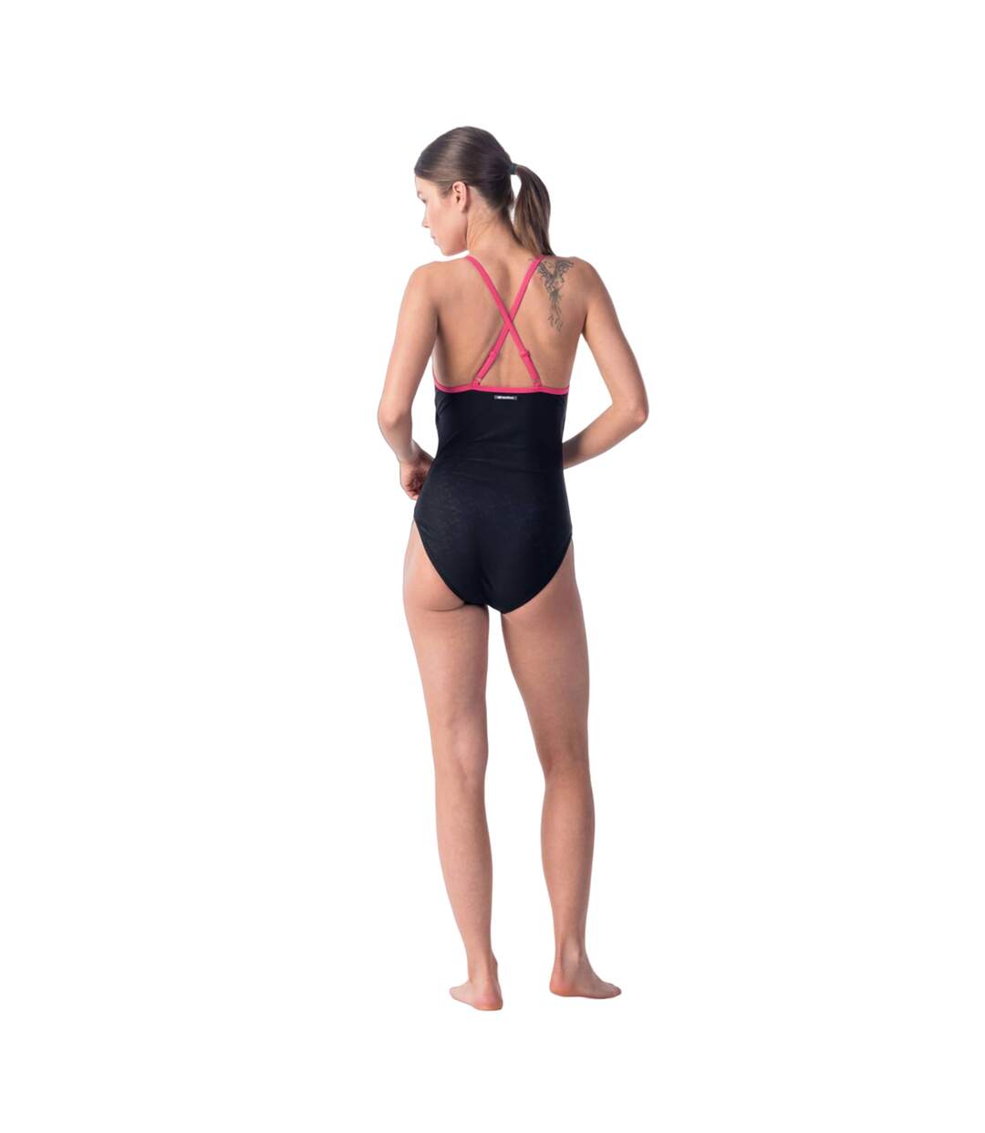 Womens/ladies Sublime One Piece Swimsuit Black Raspberry Sorbet Aquawave-4