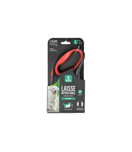 Laisse Rétractable Chien Résistante 20cm Rouge