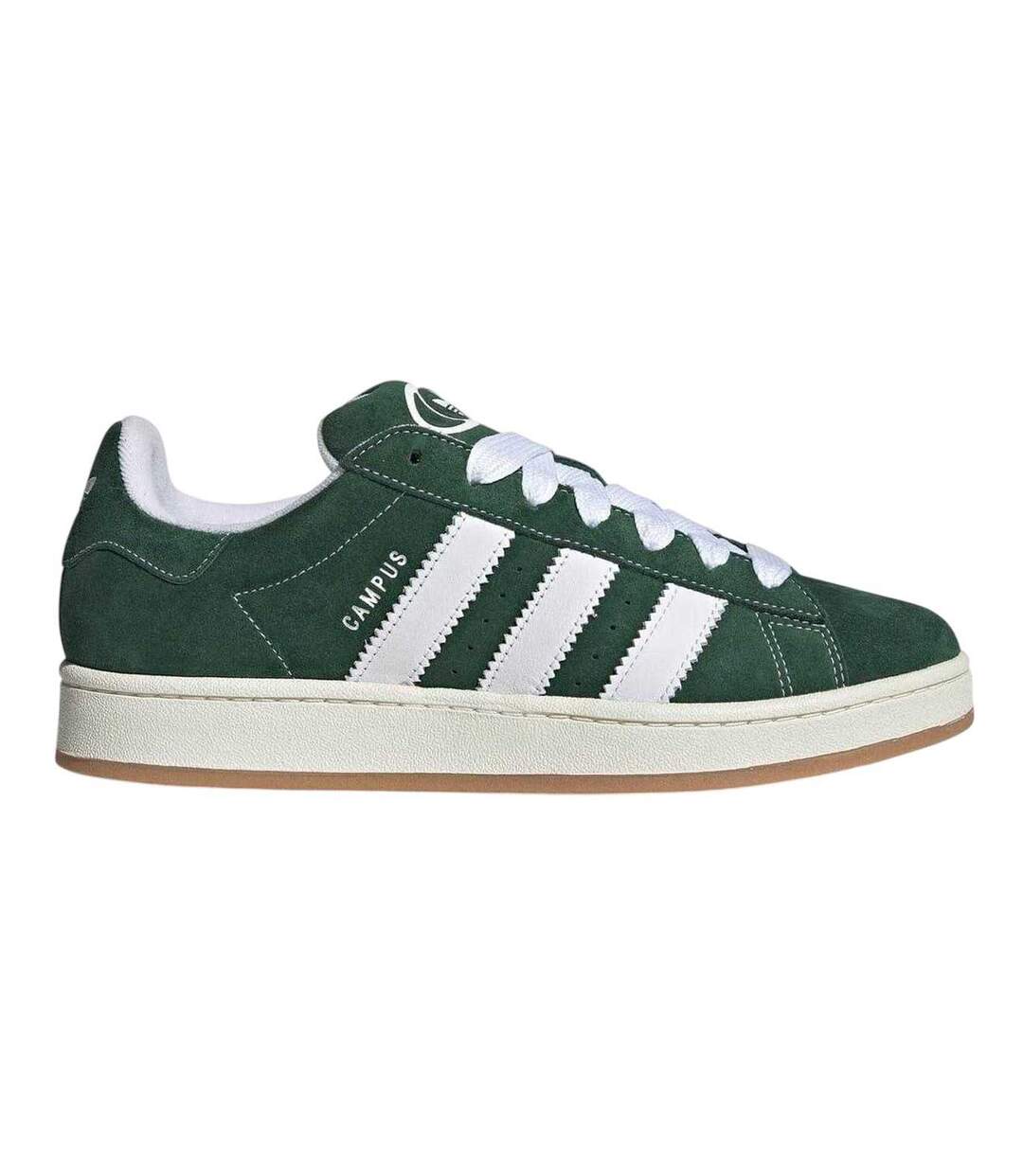 Unisex Adult Campus 00s Leather Flat Trainers Dark Green White Adidas-2