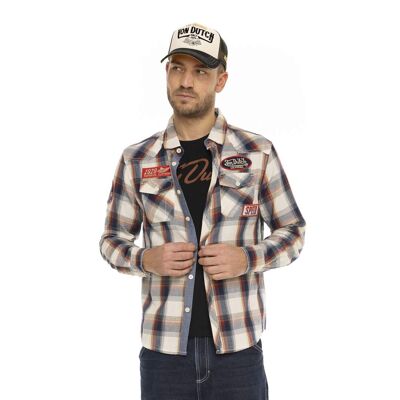 Chemise à carreaux à manches longues homme avec patchs Power Vondutch