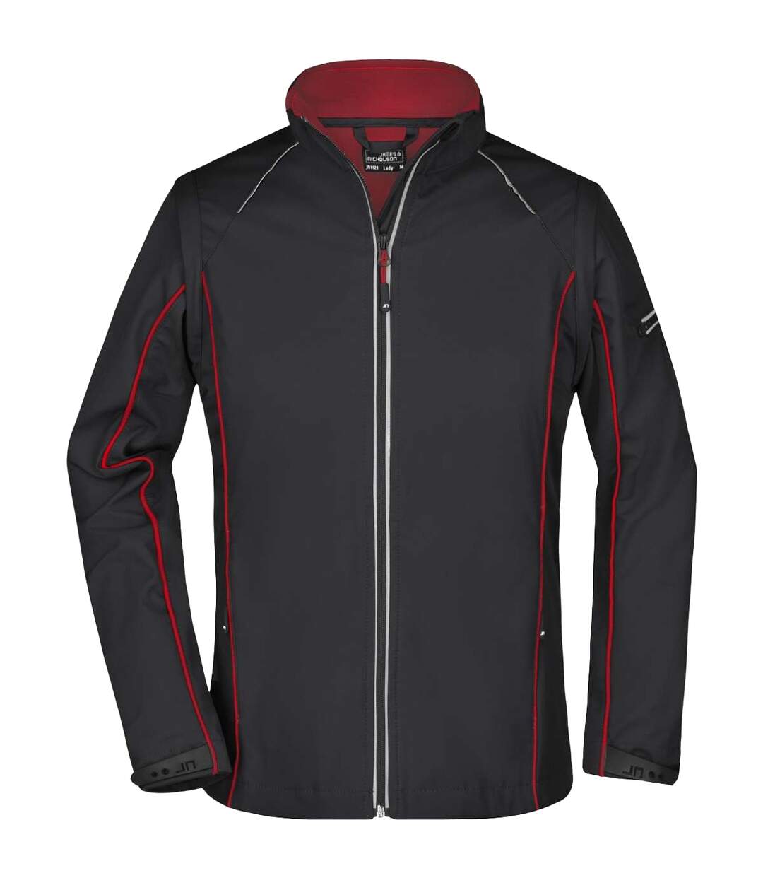 Veste Softshell Femme Noir Rouge James And Nicholson-1