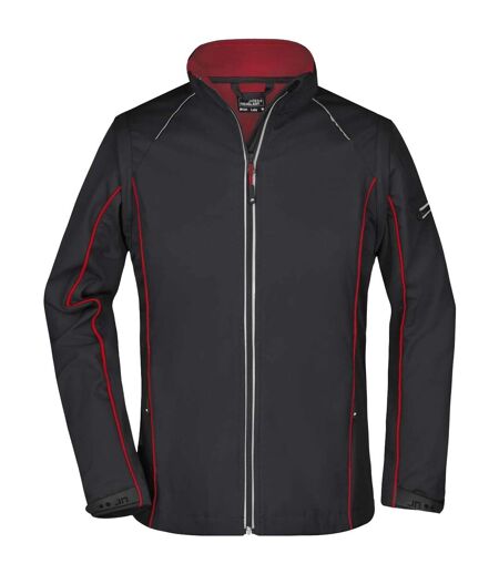 Veste Softshell Femme Noir Rouge James And Nicholson